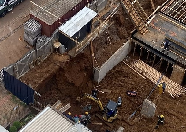 deslizamento em obra