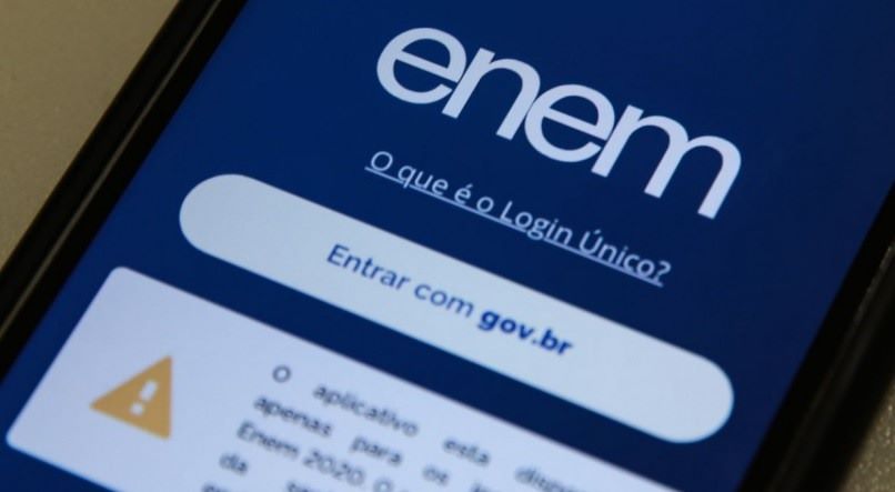 imagem mostra aplicativo do Enem