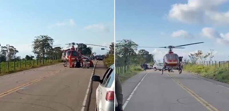 Imagem mostra helicóptero arcanjo no local do acidente